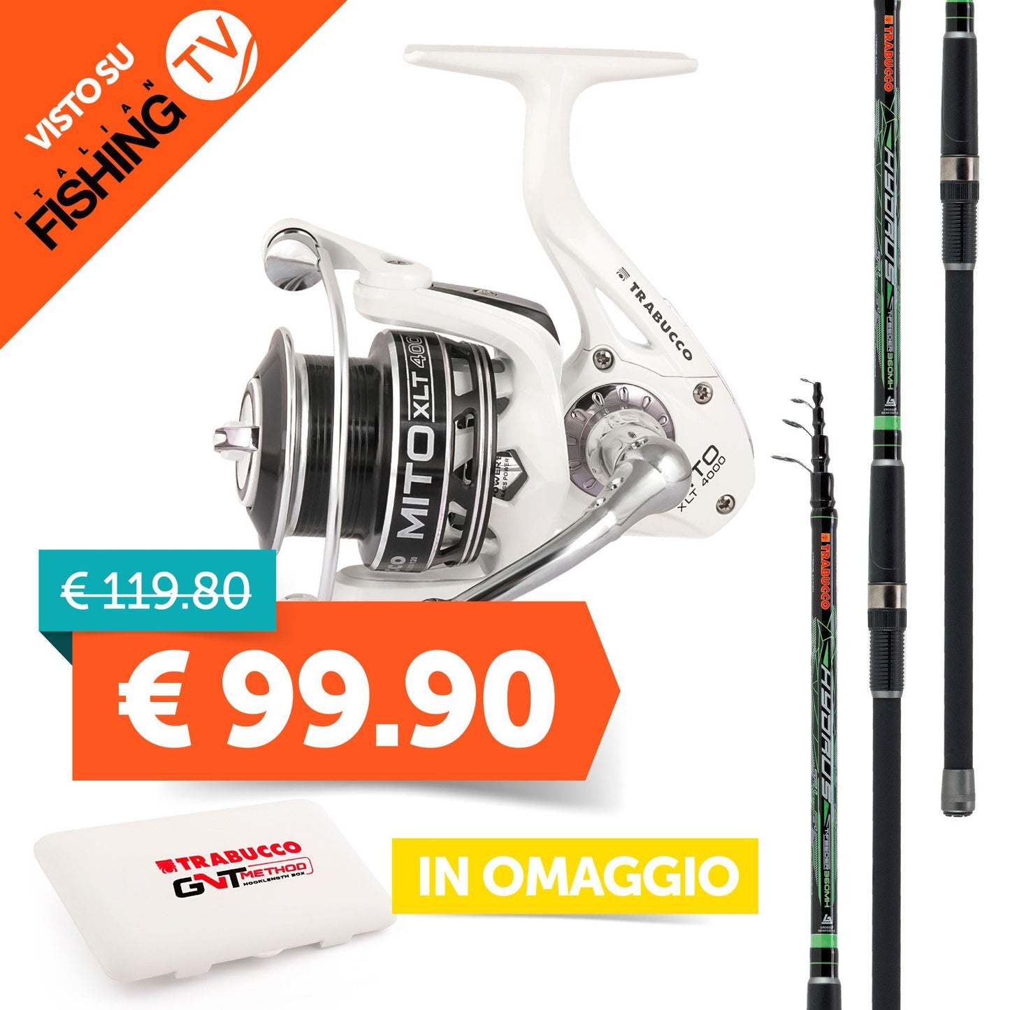 Combo Feeder Hydrus Tele Feeder + Mito XLT 4000 TV de pêche italienne